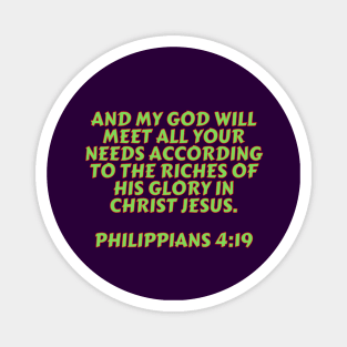 Bible Verse Philippians 4:19 Magnet